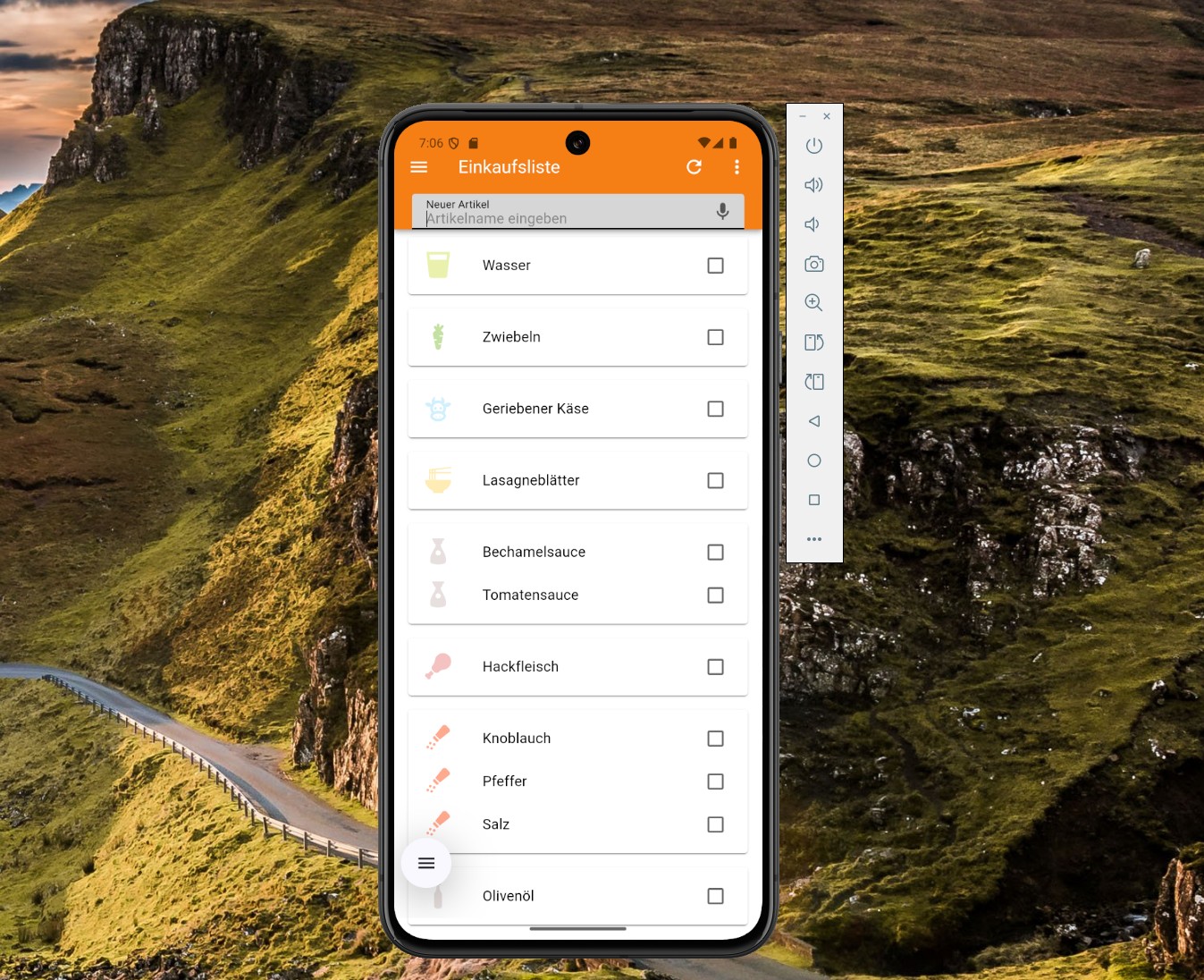 Automatisch sortierte Einkaufsliste in Murmli